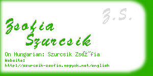 zsofia szurcsik business card